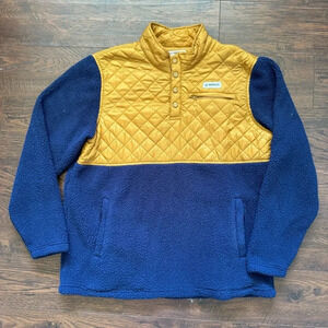 Magellan Outdoors Quilted Sherpa Navy Embroidered Men’s Jacket Size Large